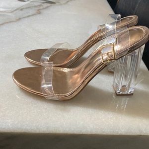 Clear Heeled Clear Strapped Sandals